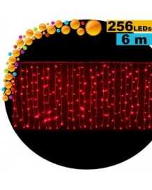 Guirlande rideau lumineux 256 LEDs rouges 6m