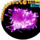 Guirlande lumineuse animée de 100 LEDs violettes - 10 mètres