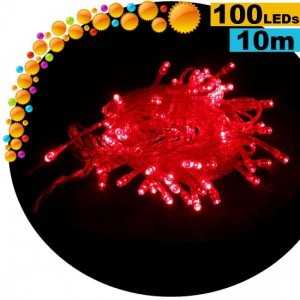 Guirlande lumineuse animée de 100 LEDs rouges - 10 mètres