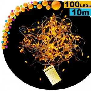 Guirlande lumineuse animée de 100 LEDs Gold - 10 mètres pour intérieur ou extérieur