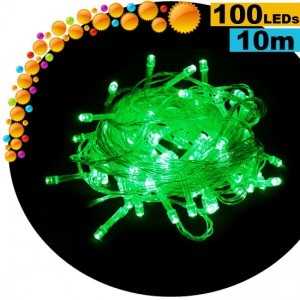 Guirlande lumineuse animée de 100 LEDs vertes - 10 mètres