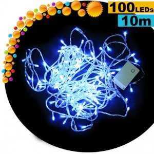 Guirlande lumineuse animée de 100 LEDs bleues - 10 mètres
