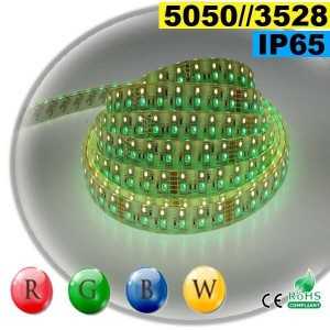 Ruban LEDs RGB-WW IP65 - Double assemblage de LEDs 5050 et 3528 sur mesure