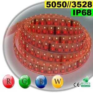 Ruban LEDs RGB-WW IP68 - Double assemblage de LEDs 5050 et 3528 5 mètres